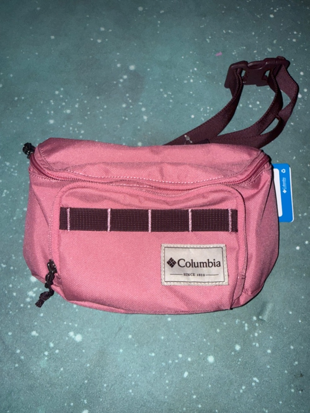 Columbia Rose Pink Fanny Waist Hip Pack with Adjustable Strap Zigzag NWT